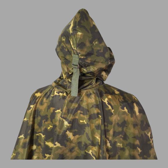 Soviet Plash Palatka Rain Poncho Woodland Camo Tent Coat Nylon Made in Russia - Picture 3 of 12